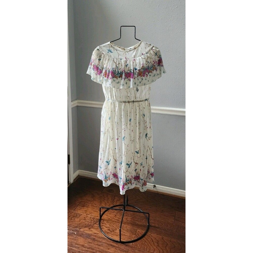 Vintage 70s Mary Martin Florida Floral Dress Boho Romantic Cottagecore Sz S (2c)